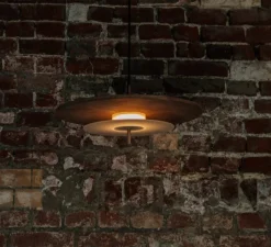 Suspension*Loftlight Suspension, Aeroplan , LED, 3000K, 2400 lm, Ø47cm, H19cm - Bois