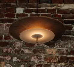 Suspension*Loftlight Suspension, Aeroplan , LED, 3000K, 2400 lm, Ø47cm, H19cm - Bois