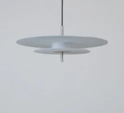 Suspension*Loftlight Suspension, Aeroplan verre, LED, 3000K, 2400 lm, Ø47cm, H19cm - blanc