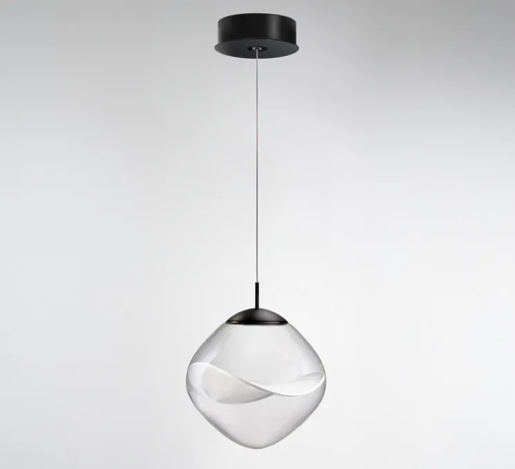 Suspension, Aether, Noir, pétale blanc, LED, dim, 2700K, 1066 lm, Ø33cm, H33cm - Lumina