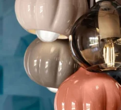 Suspension*Ferroluce Suspension, Afoxé C2657, , Ø13cm, H14cm - bronze, gris, marron, terracotta