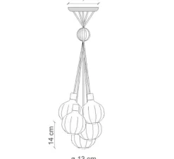 Suspension*Ferroluce Suspension, Afoxé C2657, , Ø13cm, H14cm - bronze, gris, marron, terracotta