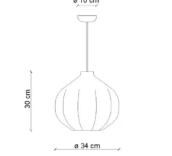 Suspension*Ferroluce Suspension, Afoxé grande, , Ø34cm, H30cm - vert kaki