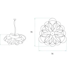 Suspension*LZF Suspension, Agatha, bois naturel de cerisier, H37, Ø78cm - marron