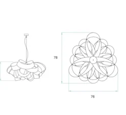Suspension, Agatha, rouge, Ø76cm, H37cm - LZF