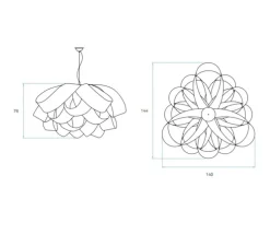 Suspension, Agatha, SG, blanc ivoire, H82cm, Ø140cm - LZF