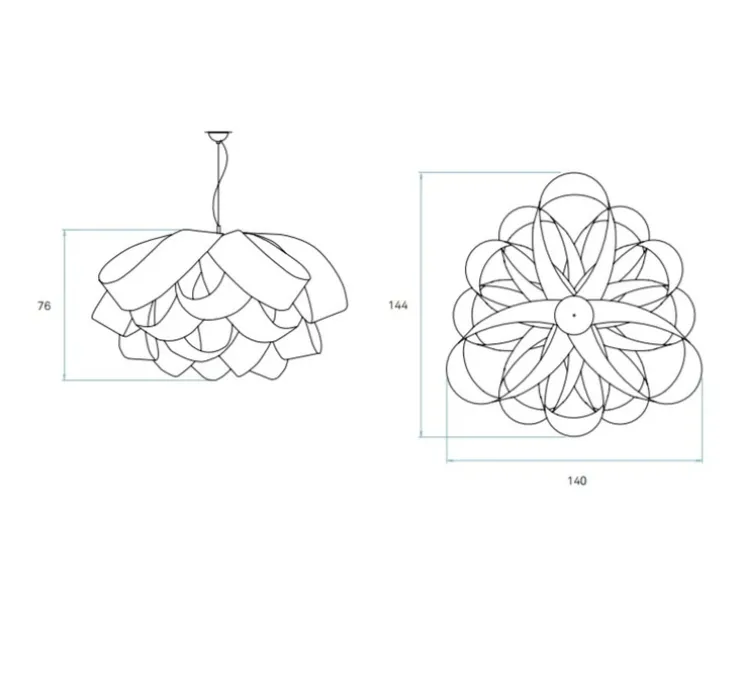 Suspension, Agatha, SG, bois de cerisier, Ø140cm, H82cm - LZF