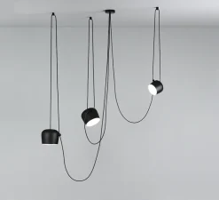 Suspension, Aim Multiple, noir, LED, 2700K, 895x2+725lm, Ø24,3cm, H21,1cm - Flos