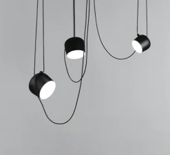 Suspension, Aim Multiple, noir, LED, 2700K, 895x2+725lm, Ø24,3cm, H21,1cm - Flos