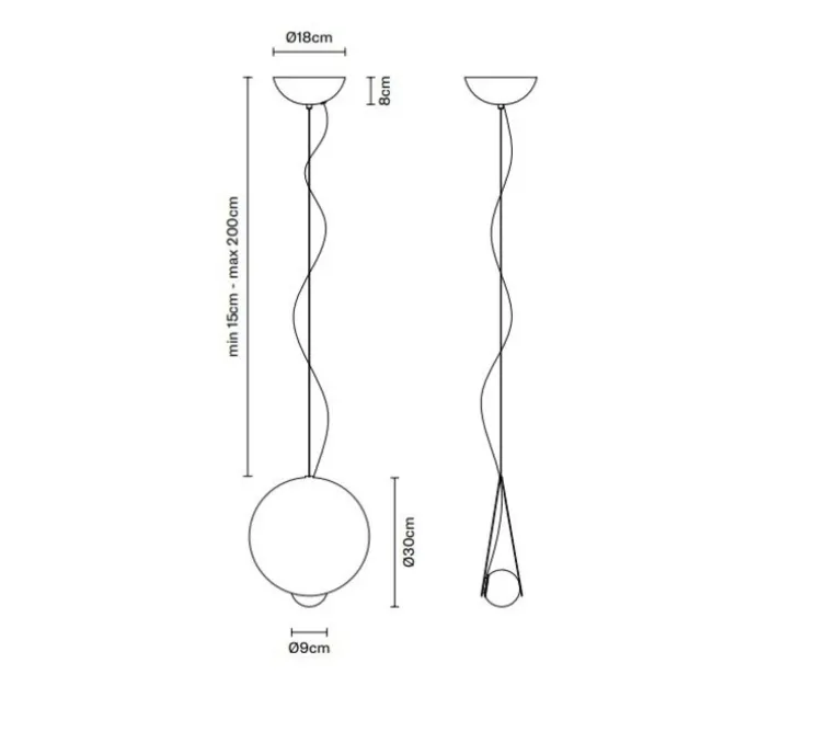 Suspension, Akoya F61, blanc, LED, 2700K, Ø30cm, H30cm - Fabbian