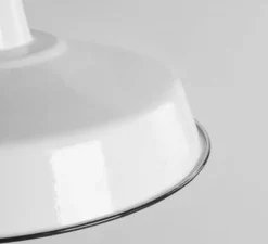 Suspension, Alexandre, email blanc et porcelaine blanche, Ø40cm, H25cm - Zangra