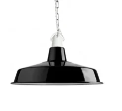 Suspension*Zangra Suspension, Alexandre, email noir et porcelaine blanche, Ø40cm, H25cm - noir, blanc