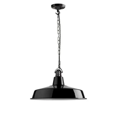 Suspension*Zangra Suspension, Alexandre, émail noir et porcelaine noire, Ø40cm, H25cm - Noir / Noir