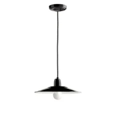 Suspension*Zangra Suspension, Alexis, , Ø28cm, H8,5cm - métal émaillé noir, porcelaine noire