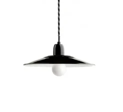 Suspension*Zangra Suspension, Alexis, , Ø28cm, H8,5cm - métal émaillé noir, porcelaine noire
