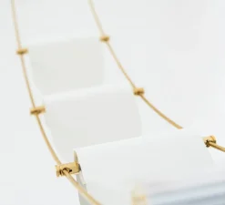 Suspension*OliveLab Suspension, Ali di Luce, 5, , LED, 2700K, 400 lm, L94cm, H160cm - blanc et laiton