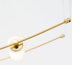 Suspension*OliveLab Suspension, Ali di Luce, 5, , LED, 2700K, 400 lm, L94cm, H160cm - blanc et laiton