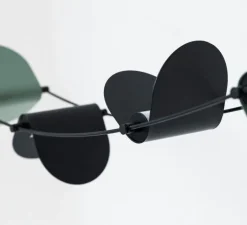 Suspension*OliveLab Suspension, Ali di Luce, 5, , LED, 2700K, 400 lm, L94cm, H160cm - noir et vert