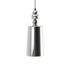 Suspension, Alibaglass, grande, pyrex plaqué chrome, Ø24cm, H65cm - Karman