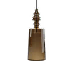 Suspension, Alibaglass, grande, pyrex bronze, Ø24cm, H65cm - Karman