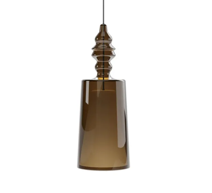 Suspension, Alibaglass, grande, pyrex bronze, Ø24cm, H65cm - Karman
