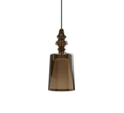 Suspension, Alibaglass, medium, pyrex bronze, Ø18cm, H41cm - Karman