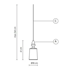 Suspension*Karman Suspension, Alibaglass, medium, , Ø18cm, H41cm - pyrex transparent