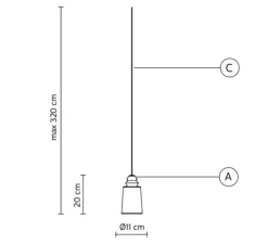 Suspension*Karman Suspension, Alibaglass, petite, , Ø11cm, H20cm - pyrex transparent