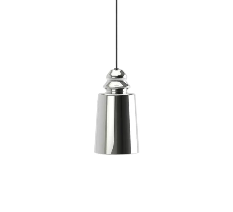 Suspension, Alibaglass, petite, pyrex plaqué chrome, Ø11cm, H20cm - Karman