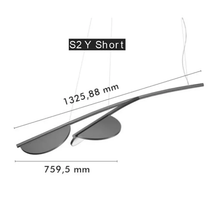 Suspension, Almendra Organic S2 Y Short, nude, LED, 2700K, 2800 lm, L132,8cm, H53,3cm - Flos