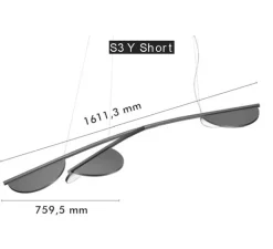 Suspension*Flos Suspension, Almendra Organic S3 Y Short, , LED, 2700K, 4200 lm, L161,3cm, H53,3cm - bleu baie