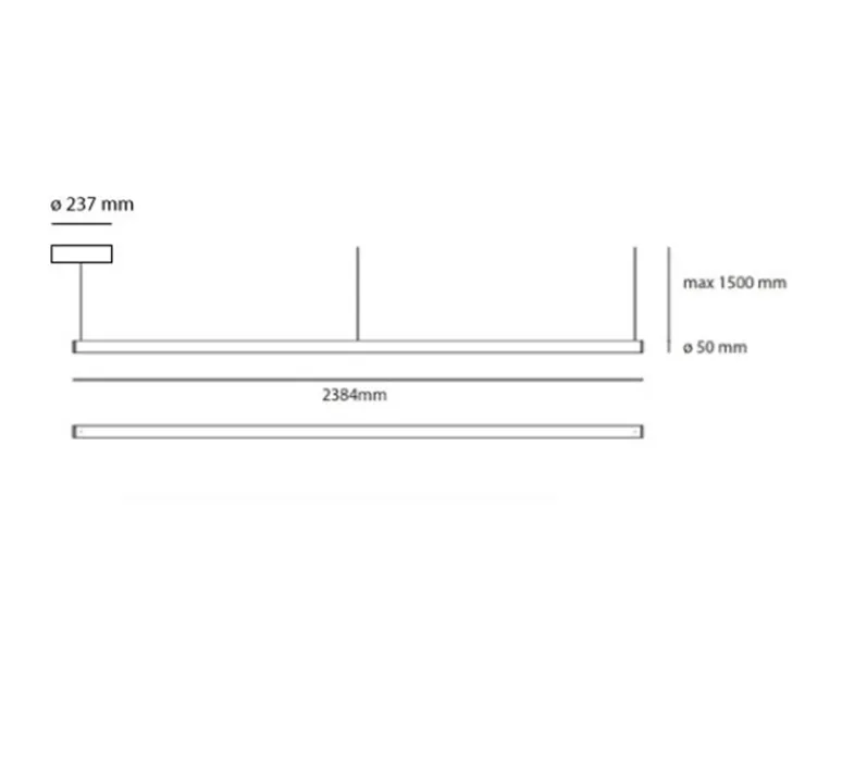 Suspension*Artemide Suspension, Alphabet of Light Linear, , LED, 3000K, 6968lm, Ø5cm, L238,4cm - blanc