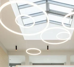 Suspension*Artemide Suspension, Alphabet of light circular,, LED, Ø90cm, 3000K, 6041lm, H5cm - blanc