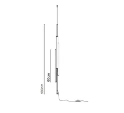 Suspension, Ambrosia V 130 plug in, or mat, LED, dim, 2700K, 3267 lm, Ø7cm, H130cm - Marset