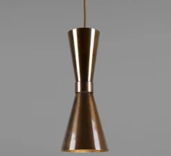 Suspension*Mullan Lighting Suspension, Amias, câble de 3m, , Ø14cm, H33cm - laiton antique