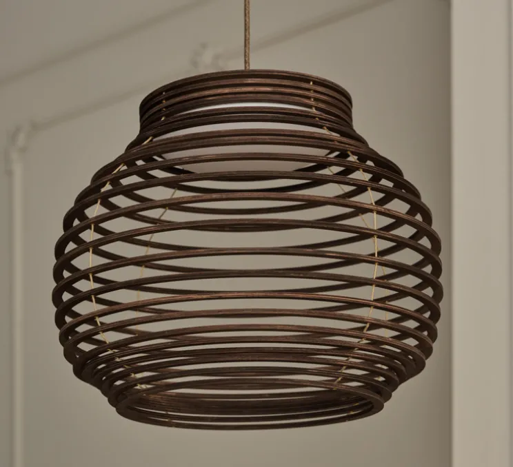 Suspension, Anelli, chêne teinté huilé, LED, 3000K, 1070 lm, Ø44cm, H35cm - Bolia