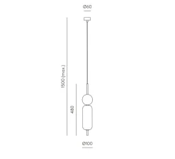 Suspension*Aromas del Campo Suspension, Anet, , marbre marron, Ø10cm, H48cm - bronze