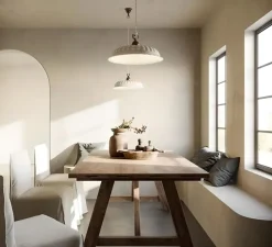 Suspension, Anita 09, blanc, laiton antique, Ø42cm, H10cm - Il Fanale