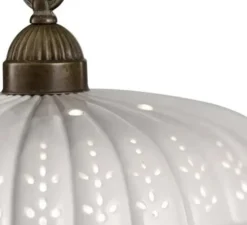 Suspension, Anita 09, blanc, laiton antique, Ø42cm, H10cm - Il Fanale