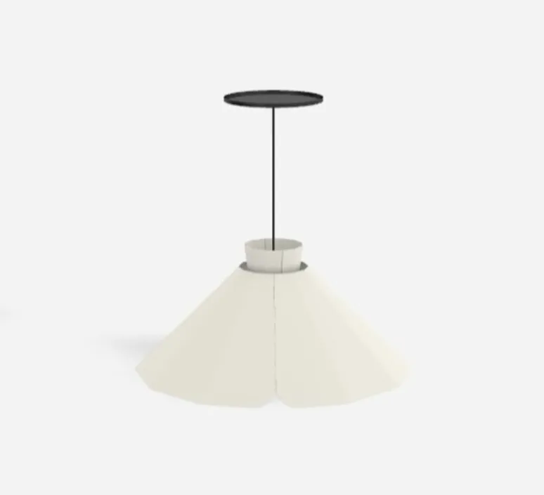 Suspension*Matière Grise Suspension, Ankara, Plate, , Ø34,3cm, H15,7cm - craie, câble noir