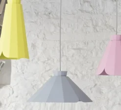 Suspension, Ankara, Plate, nuage, câble gris, Ø34,3, H15,7cm - MATIERE-GRISE