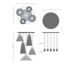 Suspension*Matière Grise Suspension, ANKARA Set 5, , L56cm, H80cm - bleu Paon