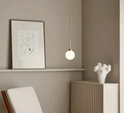 Suspension*Nuura Suspension, Apiales 1, , Ø12cm, H23cm - laiton, verre opalin