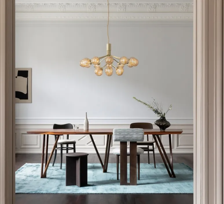 Suspension*Nuura Suspension, Apiales 18, transparent, Ø89cm, H48cm - laiton, verre