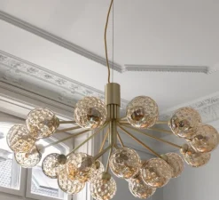 Suspension*Nuura Suspension, Apiales 18, transparent, Ø89cm, H48cm - laiton, verre