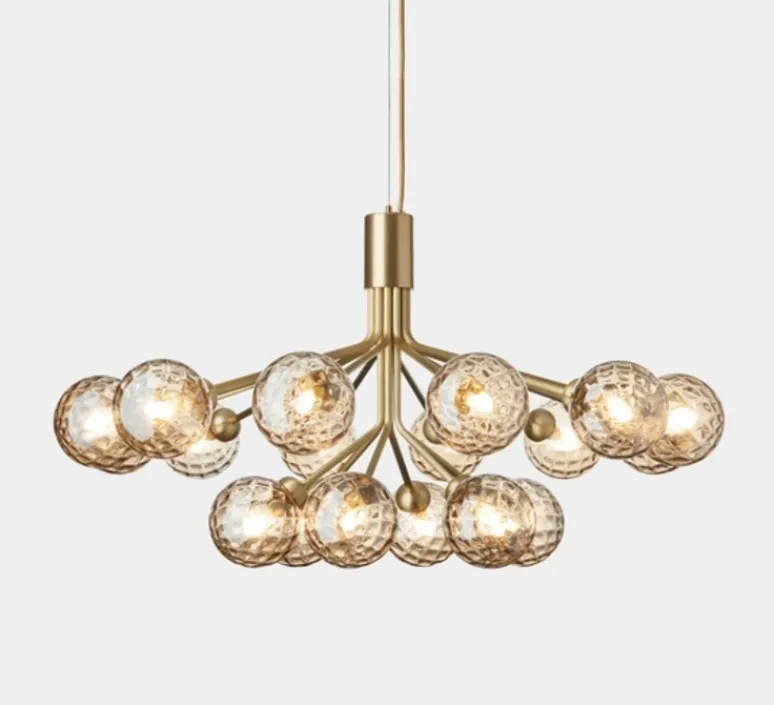 Suspension*Nuura Suspension, Apiales 18, transparent, Ø89cm, H48cm - laiton, verre