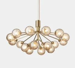 Suspension*Nuura Suspension, Apiales 18, transparent, Ø89cm, H48cm - laiton, verre