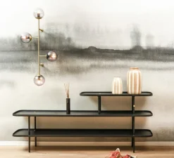 Suspension*Nuura Suspension, Apiales 18, transparent, Ø89cm, H48cm - laiton, verre