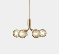 Suspension*Nuura Suspension, Apiales 6, transparent, L50cm, H26,3cm - laiton, verre