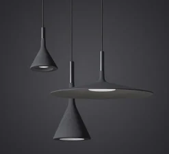 Suspension, Aplomb Large, anthracite, LED, dim, 2700K, 1279 lm, Ø45cm, H20cm - Foscarini